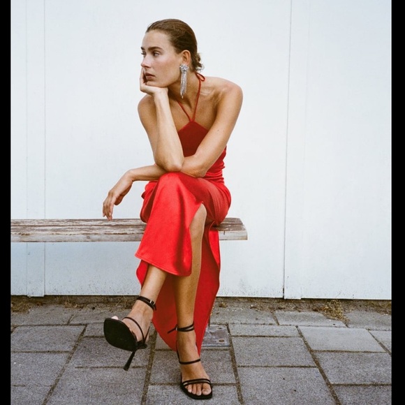 NWT Zara Halter Back Tie Dress - Picture 3 of 8